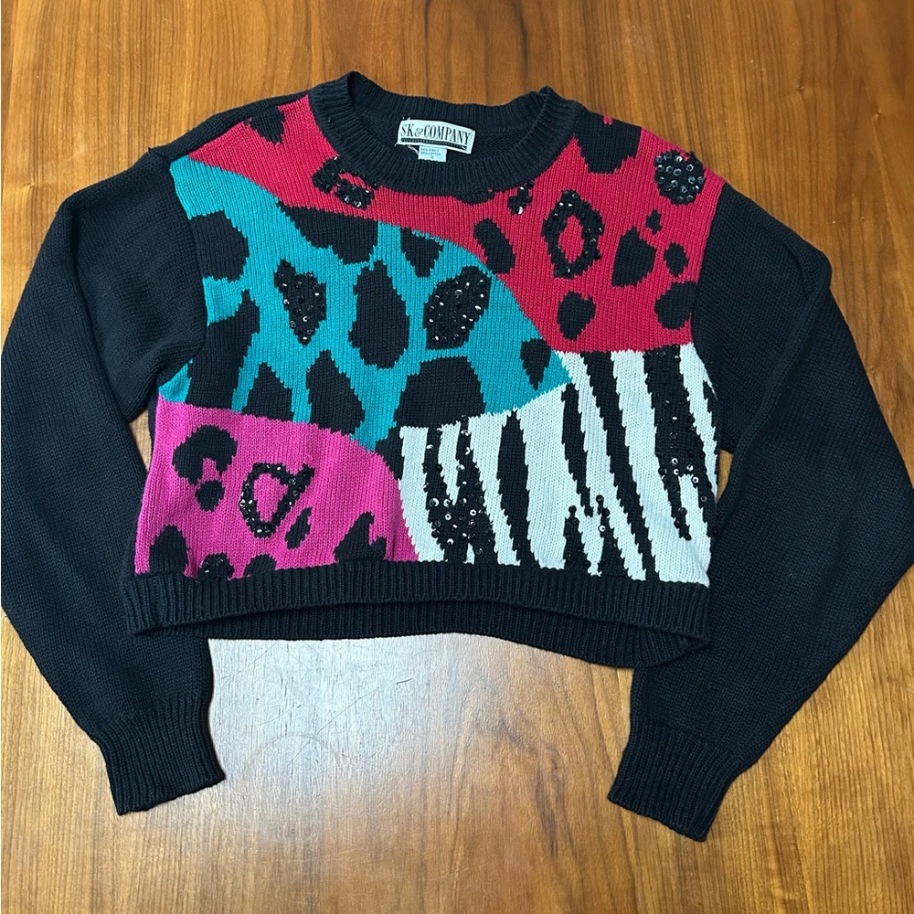 SK & Company MultiColor Sweater + Seqins. Size S